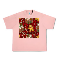 Salmon christmas gingerbread cookie house seamless pattern Urban Heavy Tee - BundleAndBundleShop