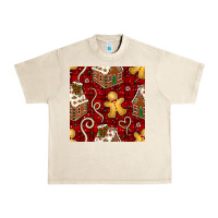 Christmas Gingerbread Cookie House Seamless Pattern Urban Heavy Tee | Teevron