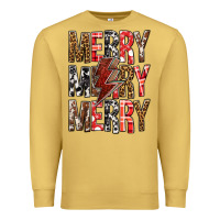Merry Merry Merry Christmas Lightning Bolt Premium Sweatshirt | Teevron