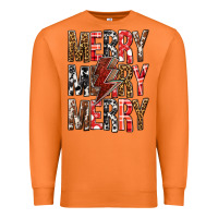 Carrot Merry Merry Merry Christmas Lightning Bolt Premium Sweatshirt - BundleAndBundleShop