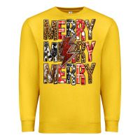 Lemon Merry Merry Merry Christmas Lightning Bolt Premium Sweatshirt - BundleAndBundleShop