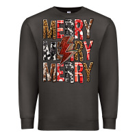 Smoke Merry Merry Merry Christmas Lightning Bolt Premium Sweatshirt - BundleAndBundleShop