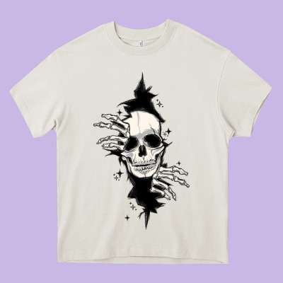 Skull In The Wall File Heavy Core Tee Designed By Maliassmallbusiness