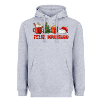 Heather Grey feliz navidad Heavyweight Hoodie - MaliasSmallBusiness