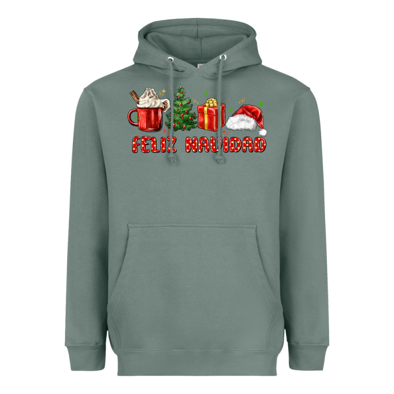 Feliz Navidad Heavyweight Hoodie by MaliasSmallBusiness | Teevron