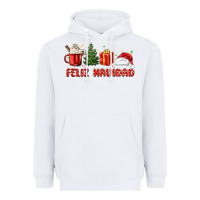 White feliz navidad Heavyweight Hoodie - MaliasSmallBusiness