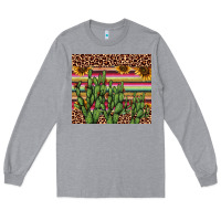 Heather Grey cactus serape Long Sleeve Tee - AdoDesignShop