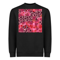 Black valentines day roses leopard seamless pattern Heavyweight Sweatshirt - JahusDesignShop