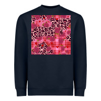 Navy valentines day roses leopard seamless pattern Heavyweight Sweatshirt - JahusDesignShop