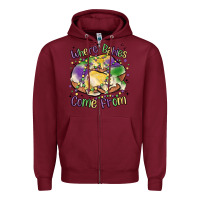 Burgundy where babies come from Zipper Hoodie - MaliasSmallBusiness