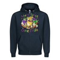 Navy where babies come from Zipper Hoodie - MaliasSmallBusiness