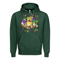 Sports Green where babies come from Zipper Hoodie - MaliasSmallBusiness