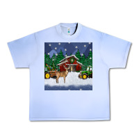 Grape Ice christmas town and farm tractor seamless pattern Urban Heavy Tee - BundleAndBundleShop