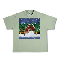 Christmas Town And Farm Tractor Seamless Pattern Urban Heavy Tee | Teevron