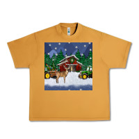 Peanut Butter christmas town and farm tractor seamless pattern Urban Heavy Tee - BundleAndBundleShop