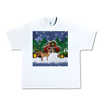 White christmas town and farm tractor seamless pattern Urban Heavy Tee - BundleAndBundleShop