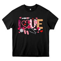Black love nurse valentines day Heavy Core Tee - MaliasSmallBusiness