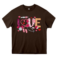 Chocolate Brown love nurse valentines day Heavy Core Tee - MaliasSmallBusiness