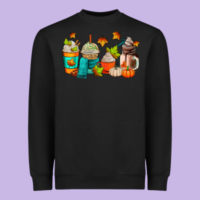 Fall Coffee Cups Heavyweight Sweatshirt Designed By Adodesignshop