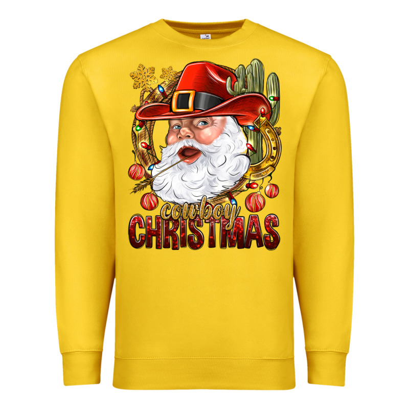 Cowboy Christmas Santa Premium Sweatshirt by BundleAndBundleShop | Teevron