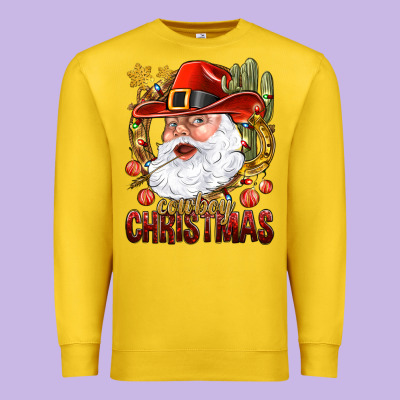 Cowboy Christmas Santa Premium Sweatshirt Designed By Bundleandbundleshop