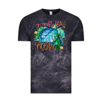 Cloud Black go with the flow Vintage Tee - AdoDesignShop