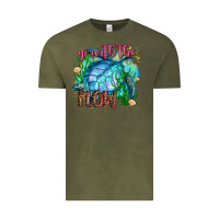 Vintage Olive go with the flow Vintage Tee - AdoDesignShop