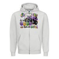 Dove Grey let the good times roll Zipper Hoodie - MaliasSmallBusiness