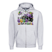 Heather Grey let the good times roll Zipper Hoodie - MaliasSmallBusiness