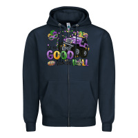 Navy let the good times roll Zipper Hoodie - MaliasSmallBusiness