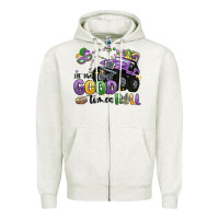 Oatmeal Heather let the good times roll Zipper Hoodie - MaliasSmallBusiness