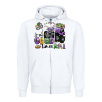 White let the good times roll Zipper Hoodie - MaliasSmallBusiness