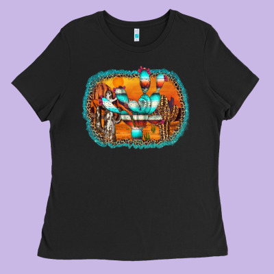 Western Cactus Ladies Tee Designed By Adodesignshop