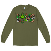 Army Green Western St. Patrick's Day Love Cross Long Sleeve Tee - Artiststas