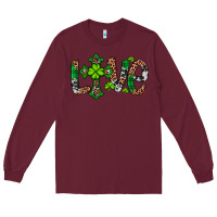 Burgundy Western St. Patrick's Day Love Cross Long Sleeve Tee - Artiststas