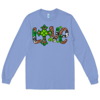 Colony Blue Western St. Patrick's Day Love Cross Long Sleeve Tee - Artiststas