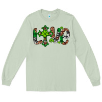 Matcha Western St. Patrick's Day Love Cross Long Sleeve Tee - Artiststas