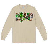 Mushroom Western St. Patrick's Day Love Cross Long Sleeve Tee - Artiststas