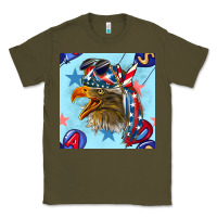 Army Green mullet eagle with balloon seamless pattern Classic Tee - BundleAndBundleShop