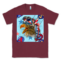 Burgundy mullet eagle with balloon seamless pattern Classic Tee - BundleAndBundleShop