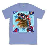 Colony Blue mullet eagle with balloon seamless pattern Classic Tee - BundleAndBundleShop