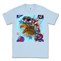 Dusty Blue mullet eagle with balloon seamless pattern Classic Tee - BundleAndBundleShop