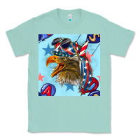 Seafoam mullet eagle with balloon seamless pattern Classic Tee - BundleAndBundleShop