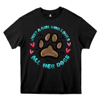 Black just a girl who loves all her dogs Heavy Core Tee - MaliasSmallBusiness
