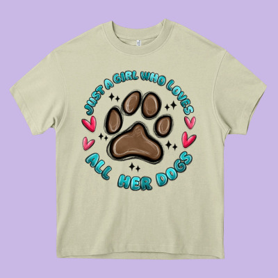 Just A Girl Who Loves All Her Dogs Heavy Core Tee Designed By Maliassmallbusiness