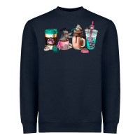 Navy cat  coffee cup Heavyweight Sweatshirt - AdoDesignShop