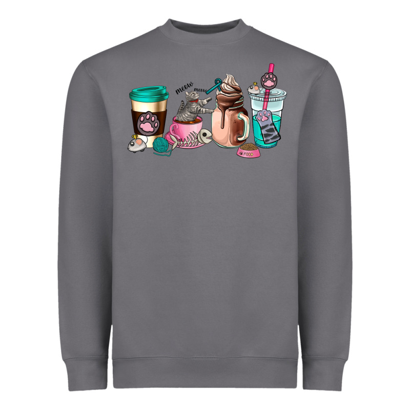 Cat  Coffee Cup Heavyweight Sweatshirt by AdoDesignShop | Teevron