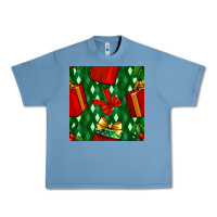 Pebble Blue christmas surprise gift box seamless pattern Urban Heavy Tee - BundleAndBundleShop