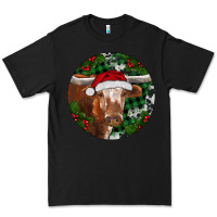 Black Longhorn Cow Christmas Premium Tee - RanaPortraitStore