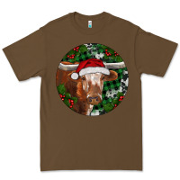 Cacao Longhorn Cow Christmas Premium Tee - RanaPortraitStore